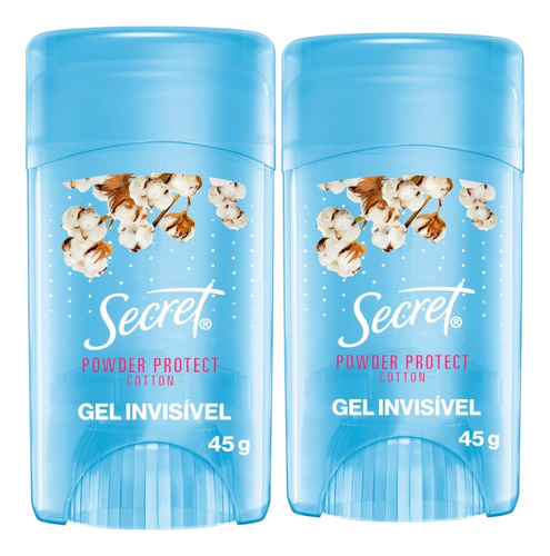 2 Desodorante Secret Powder Protect Antitranspirante Gel 45g