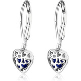 Ez Tuxedo Aretes De Plata De Ley 925 Con Dije De Corazón De 