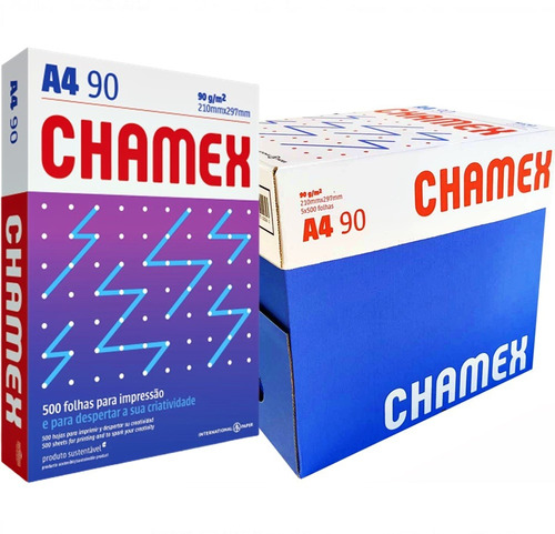 Papel A4 Sulfite Chamex Office 90g 210x297 Resma 5000 Folhas