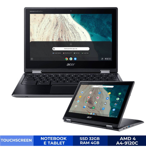 Chromebook Acer Touchscreen Amd4 32gb - Ram 4gb - Chrome Os