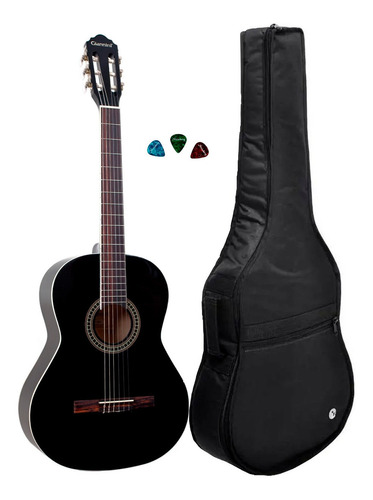 Violão Giannini Gn-15 Bk Estudo Nylon Preto +capa Acolchoada