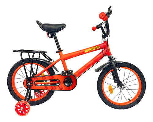 Bicicleta Infantil Randers Randers R16 16  Frenos V-break Color Naranja Con Ruedas De Entrenamiento  
