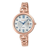 Reloj Casio Sheen Oro She-4055pg-7audf Mujer 100% Original Color De La Correa Cobrizado Color Del Fondo Blanco