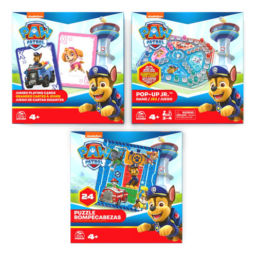 Set Juegos Paw Patrol, Cartas Gigantes, Pop-up, Rompecabezas