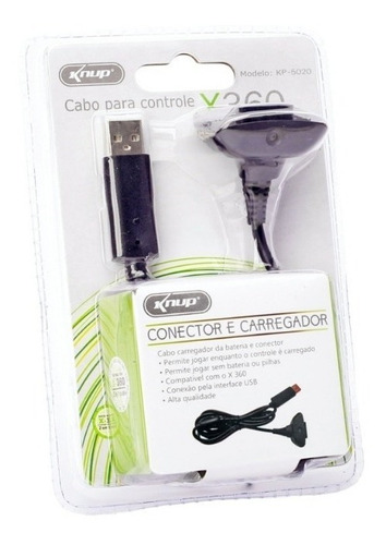 Cabo Carregador Bateria Do Controle Sem Fio Xbox360 Kp-5020