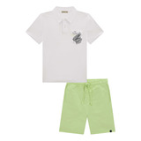 Conjunto Infantil Johnny Fox De Camisa Polo E Bermuda