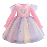 A Vestido De Princesa De Unicornio Niña Navidad De