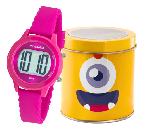 Relogio Mondaine Feminino Infantil Rosa Digital Silicone