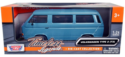 1/24 Volkswagen Type2 T3 Panel Van Azul Motor Max