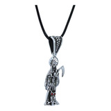 Collar Hombre Santa Muerte Dije Plata 925 Joyeria Mujer 