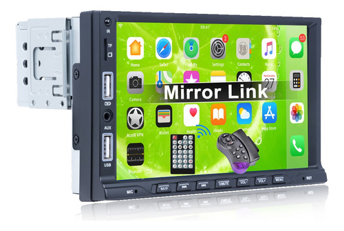 Radio De Coche De 1 Din, 7 Mp5 Up Hd, Reproductor Bt Call Fm