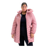 Campera Larga Talle Especial Abrigada Impermeable Capucha 