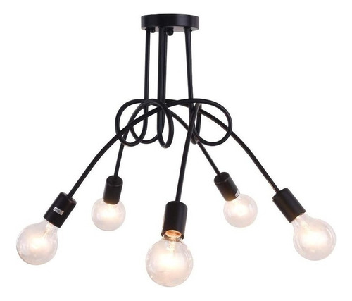 Lampara Colgante Metal Interior Moderna 5 Luces E27