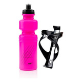 Kit Garrafinha De Água Caramanhola 750ml + Suporte Para Bike Cor Rosa