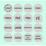 Stencil Frases Kit 16 Moldes 7x7cm