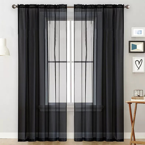 Cortinas Traslucidas Larga Sala Juego (140cmx260cm,2 Pcs)