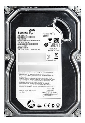  Interno Seagate St3500312cs 500gb Prateado