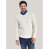 Sweater Básico Signature V-neck Blanco Tommy Hilfiger