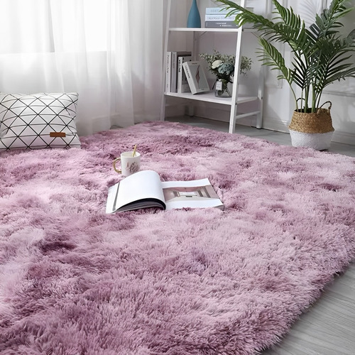 Tapete Sala Quarto Costo Oro Peludo Felpudo 200 X 140 Shaggy Cor Rosa Mesclado Desenho Do Tecido Cor