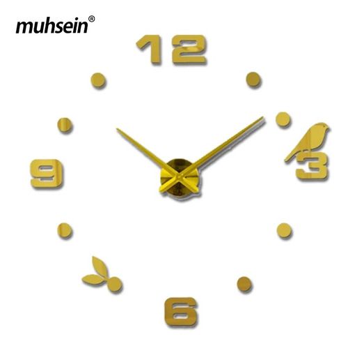 Reloj De Pared 3d Plateado Diseño Moderno