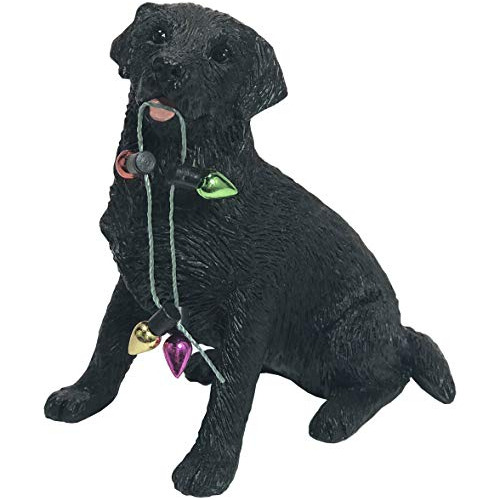 Labrador Negro Luces Navideñas, Adorno Multicolor