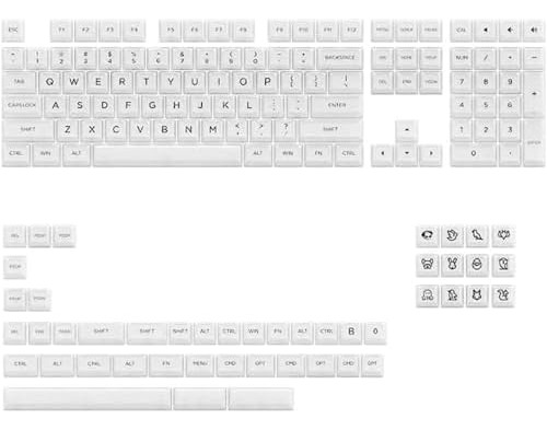 Akko Keyboard Keycap Set V2 Clear White Keycaps, Perfil Asa