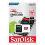 Tarjeta Memoria + Adaptador Sandisk 64gb Ultra Micro Sdhc/xs