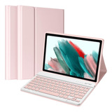 Funda Teclado Inalambrico Para Galaxy Tab A8 10.5 X200 Rosa