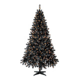 Árbol De Navidad Artificial Pino Madison Con Luces 1.98 M Color Negro