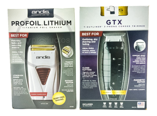 Combo Andis Shaver Profoil Plus Trimmer Terminadora Gtx