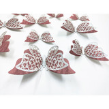 Mariposas Decorativas 3d Papel Pared Plateado Oro Rosa