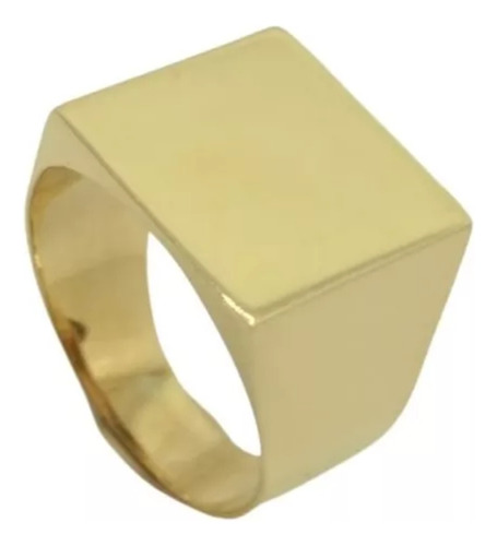 Anel Masculino Forrado Ouro 10k Amarelo Letra Personalizável