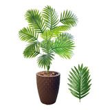 Planta Artificial Palmeira Com Vaso Marrom Completo