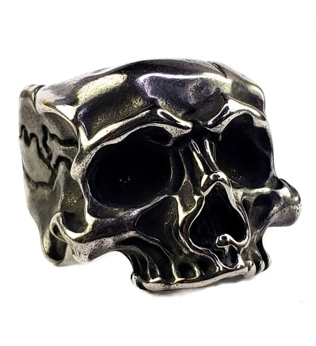 Anillo Calavera Medio Cráneo Clásico Acero Inoxidable Hombre