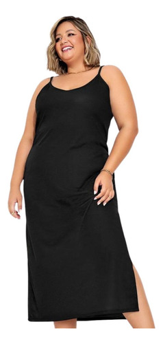 Vestido Feminino Alongado Soltinho Alcinha Plus Size Barato