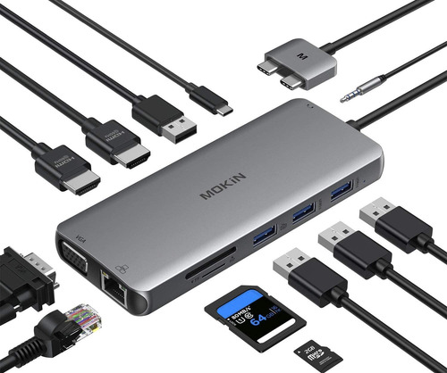 Hub Usb-c Para Macbook Pro Mokin Con Hdmi Vga Ethernet Y ...