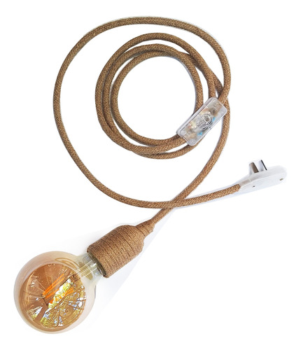 Lámpara Portátil Yute (cable 2mts Con Interruptor Y Enchufe)