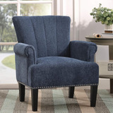 Merax Navy Remache Moderno Tapizado Sillón De Acento Silla D