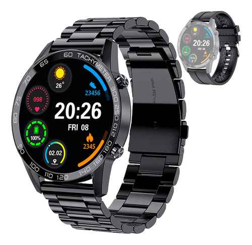 Reloj Inteligente Bluetooth Gadnic Pantalla Táctil Smartwatch Color De La Caja Blanco Color De La Malla Negro Color Del Bisel Negro