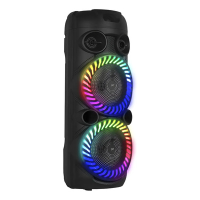 Bocina Inalámbrica Tower Fest Stf 8'' Con Luz + Microfono Color Negro | Envío gratis