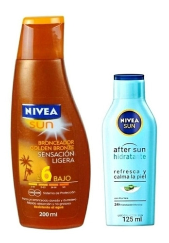 Crema Nivea Sun+bronceador Con Alóe Refresca Y Calma La Piel