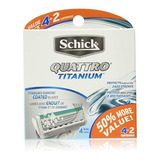 Schick Quattro Titanium Recambios De Cuchilla De Afeitar Par