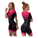 Conjunto Feminino Rosa Fit Ciclismo New Chiclet Free Force