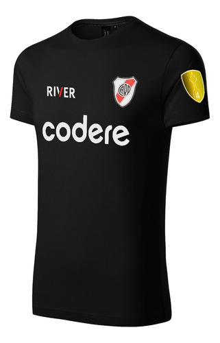 Camiseta De River Edicion Negra Algodon Adulto-niño