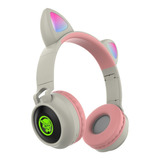 Audífonos Inalámbricos Bluetooth Audifonos Rosados Gato Niña
