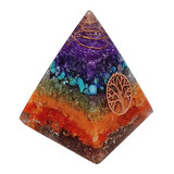 Pirámide 7 Chakras Piedra Natural Orgonita  Árbol De La Vida