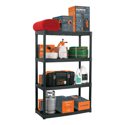 Estante De Plástico Anaquel Uso Rudo Closet 280kg 4 Repisas Color Negro | Envío gratis