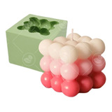 Molde De Silicone Cubo Bolinhas Grande P/ Velas E Sabonetes