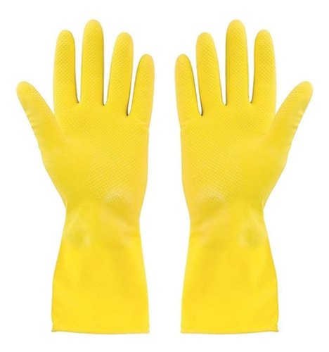 Guantes De Latex Color Amarillo Limpieza Multiuso Talla S