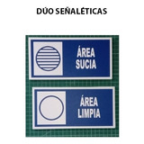 Letrero Área Limpia + Área Sucia (2 Unds) Pvc Espumado